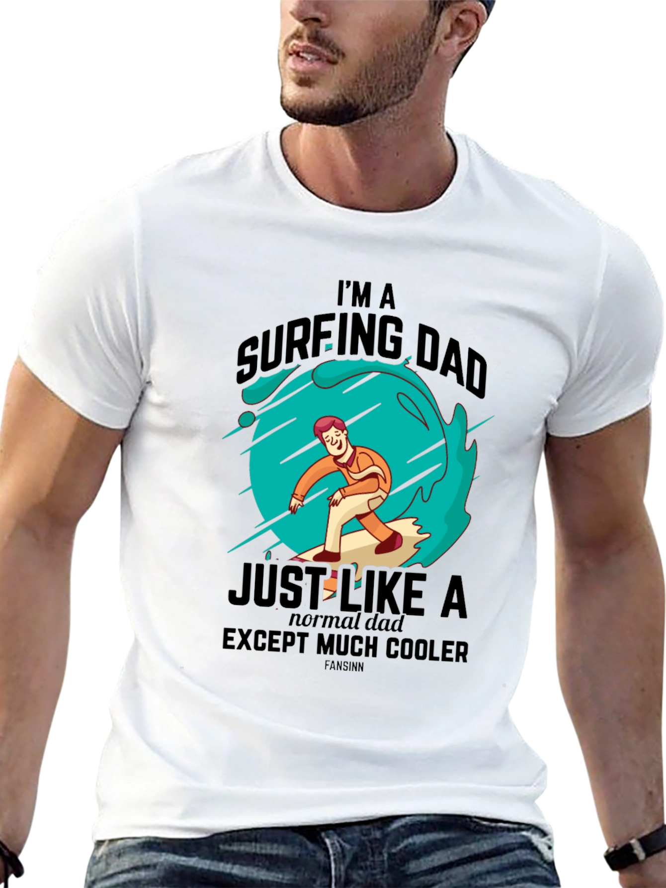Surfing Dad Cool Graphic Tee