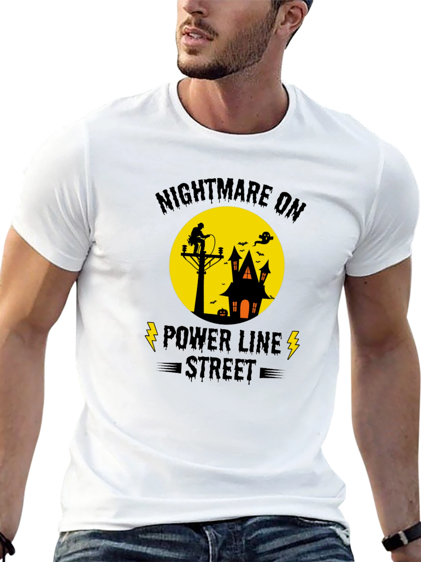 Nightmare on Power Line Street Halloween T-Shirt