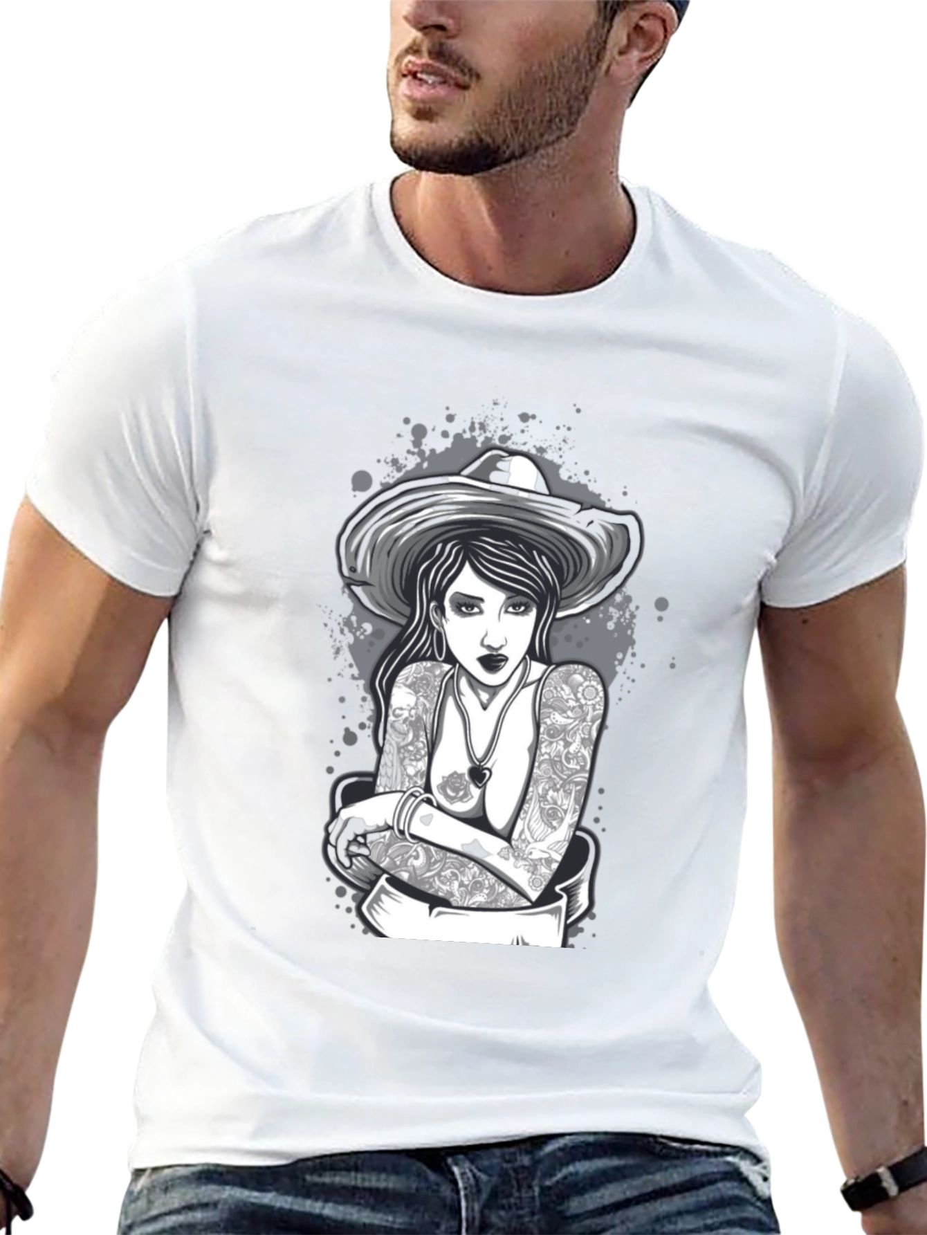 Tattooed Woman T-Shirt - Black Graphic Tee