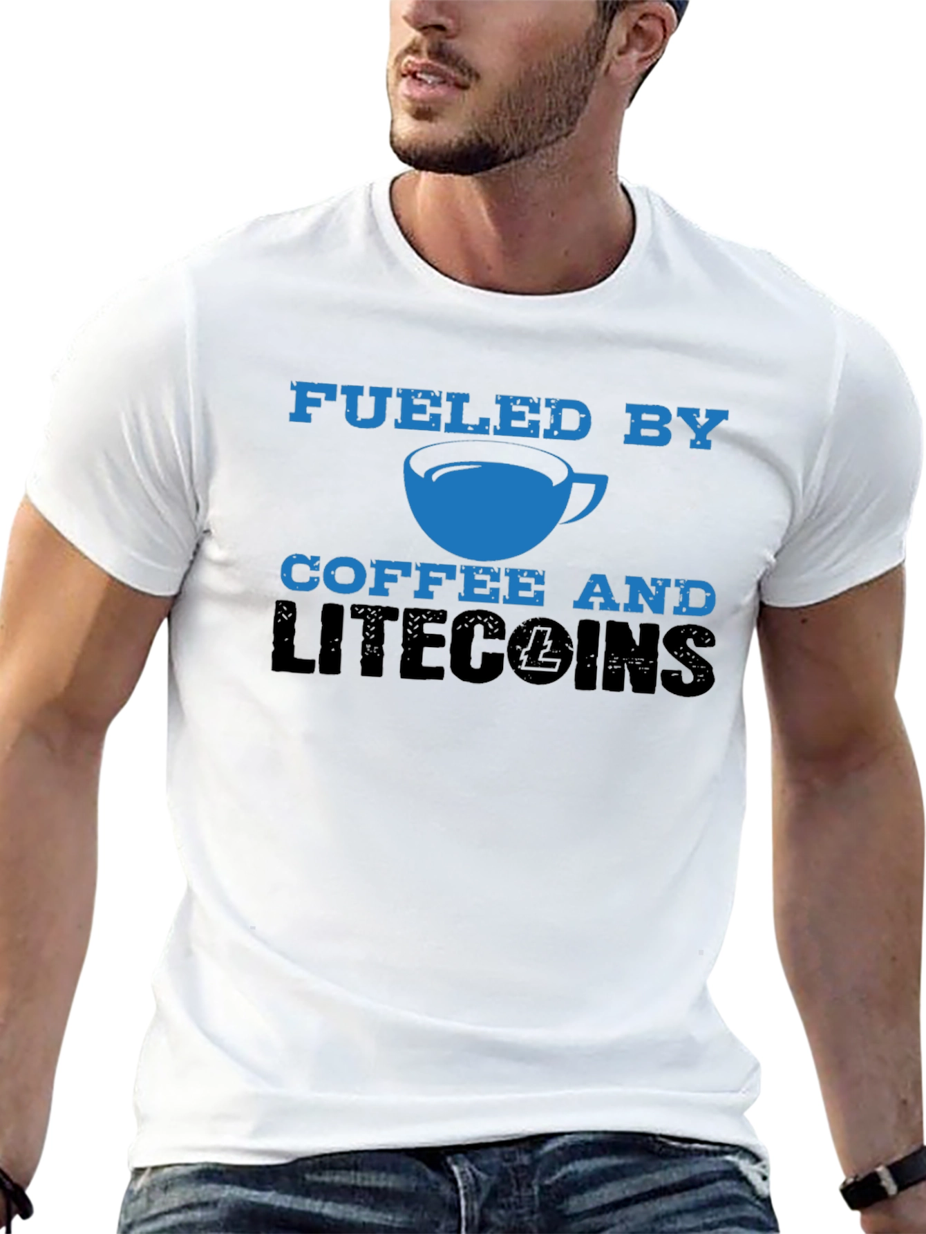 Fueled by Coffee & Litecoins Mens T-Shirt