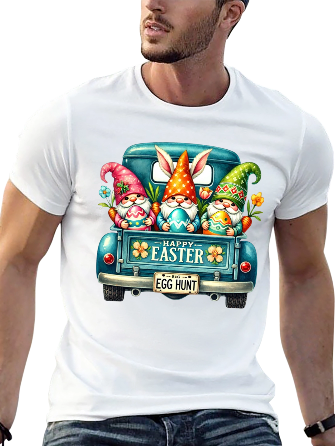 Easter Gnomes in Truck Graphic T-Shirt