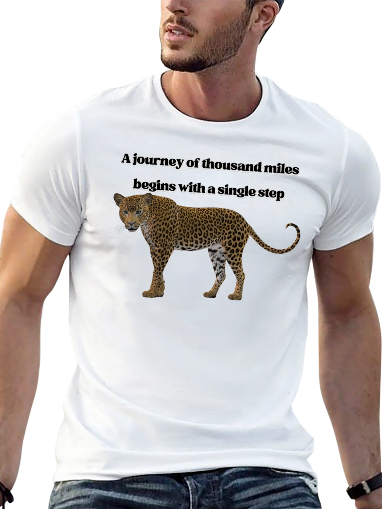 Motivational Leopard T-Shirt - A Journey