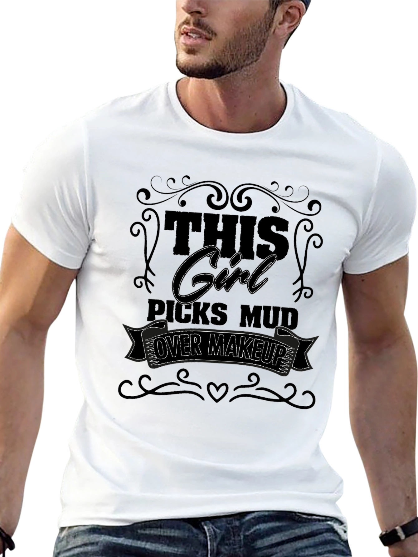 Girl Picks Mud Over Makeup T-Shirt