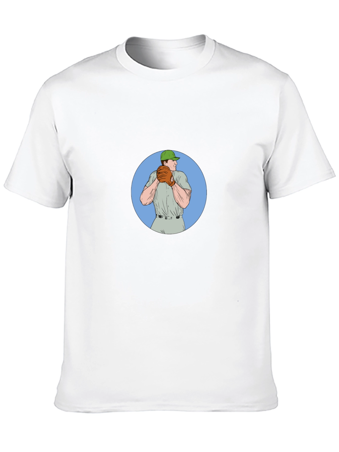 Baseball Pitcher Graphic Tee - Black Cotton T-Shirt