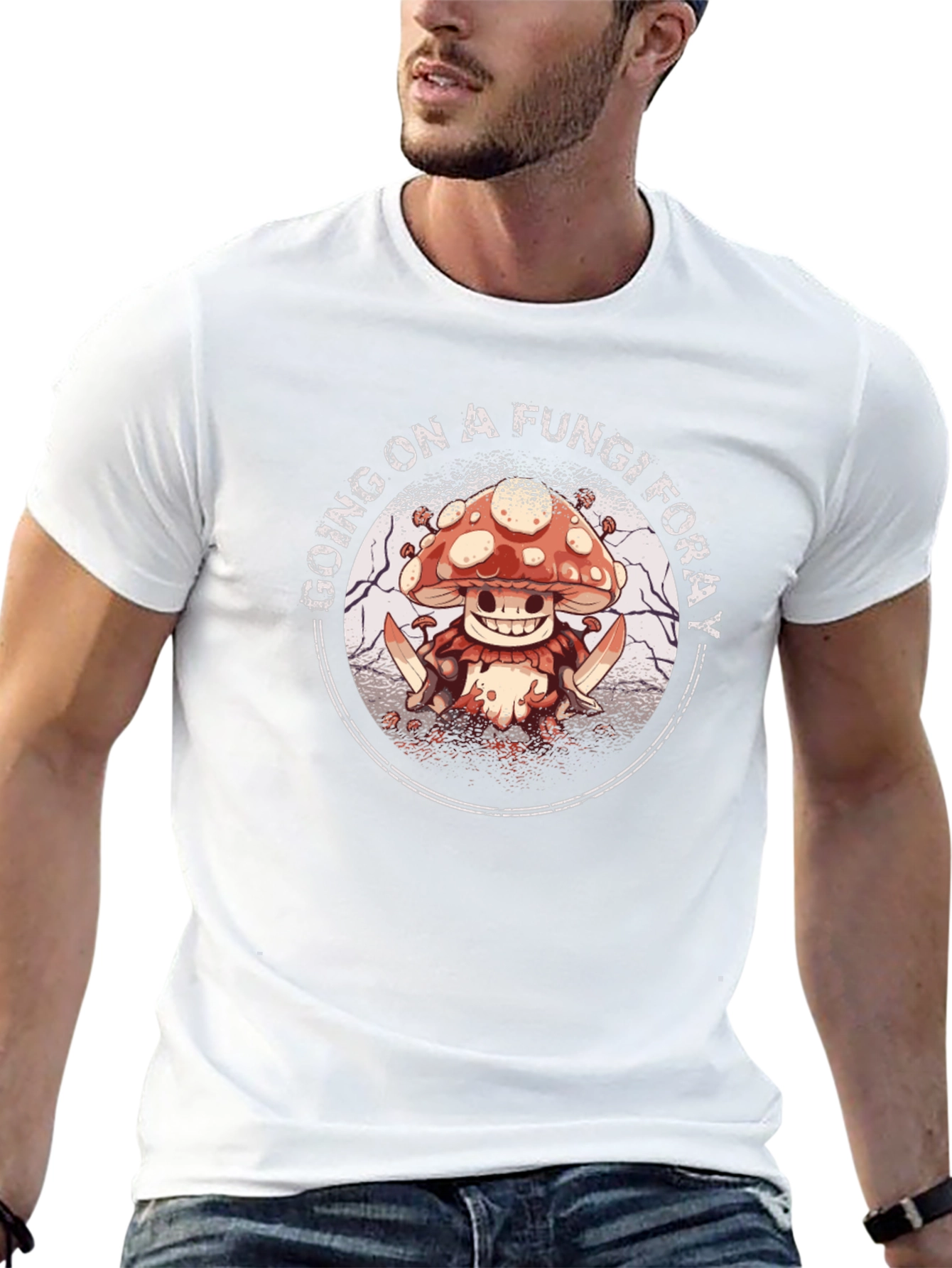 Fungi Foray Graphic Tee - Edgy Mushroom Design