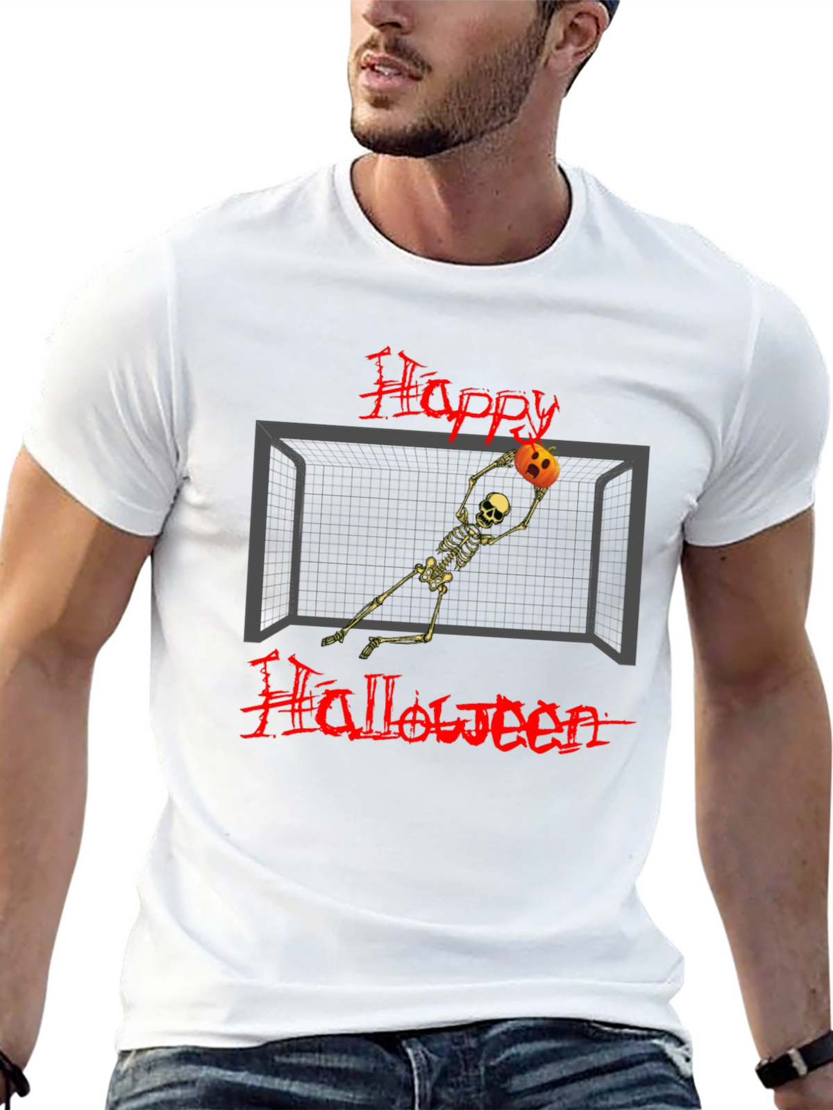 Happy Halloween Skeleton Goalie T-Shirt