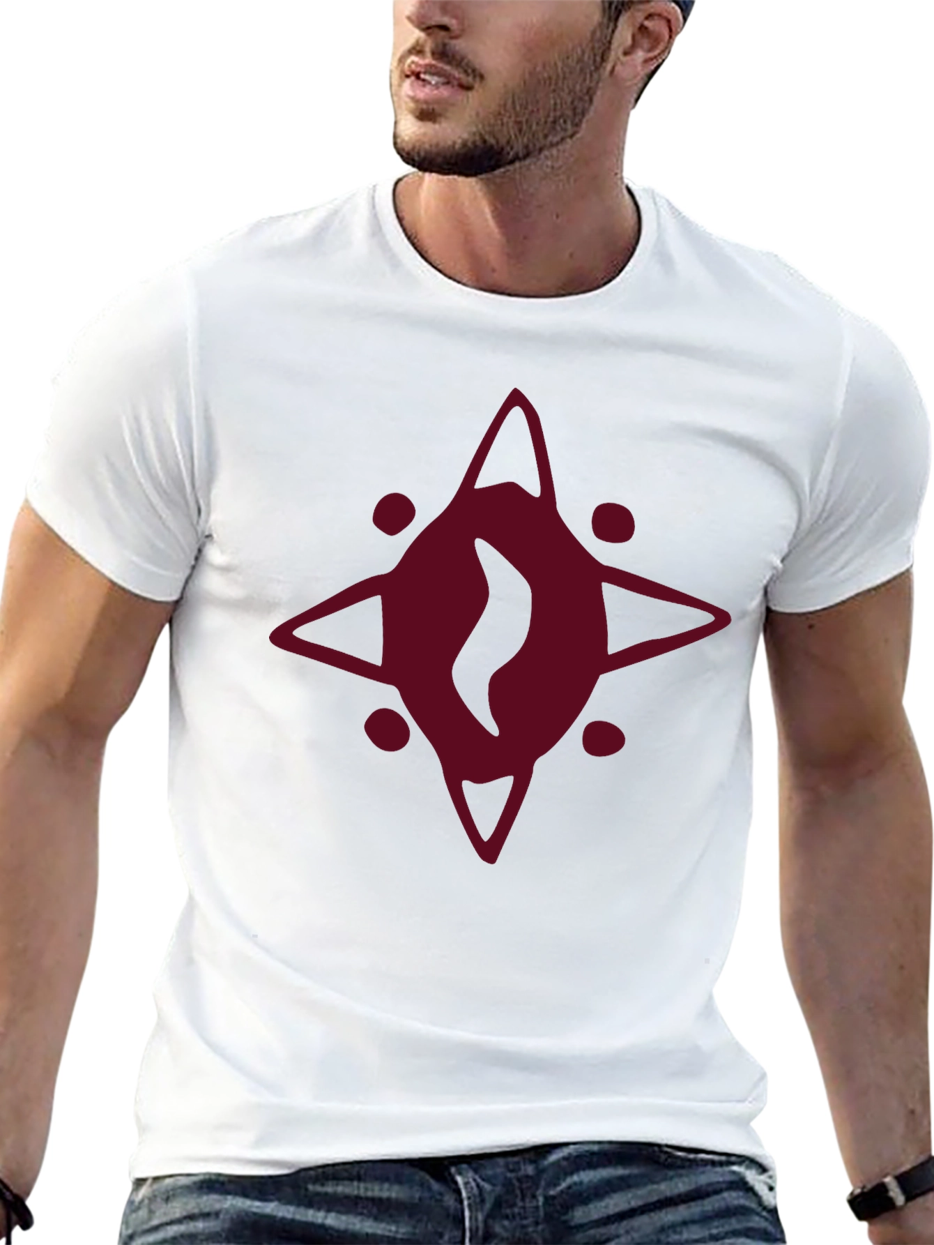 Burgundy Eye Graphic Black T-Shirt