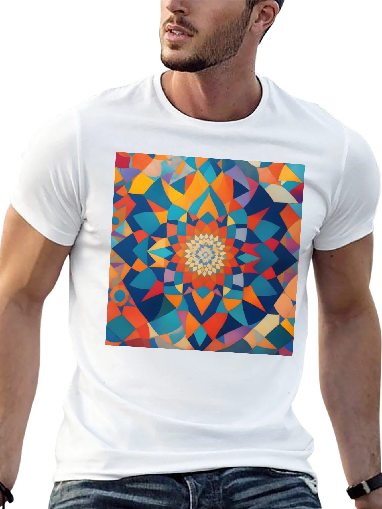 Geometric Mandala T-Shirt - Abstract Design
