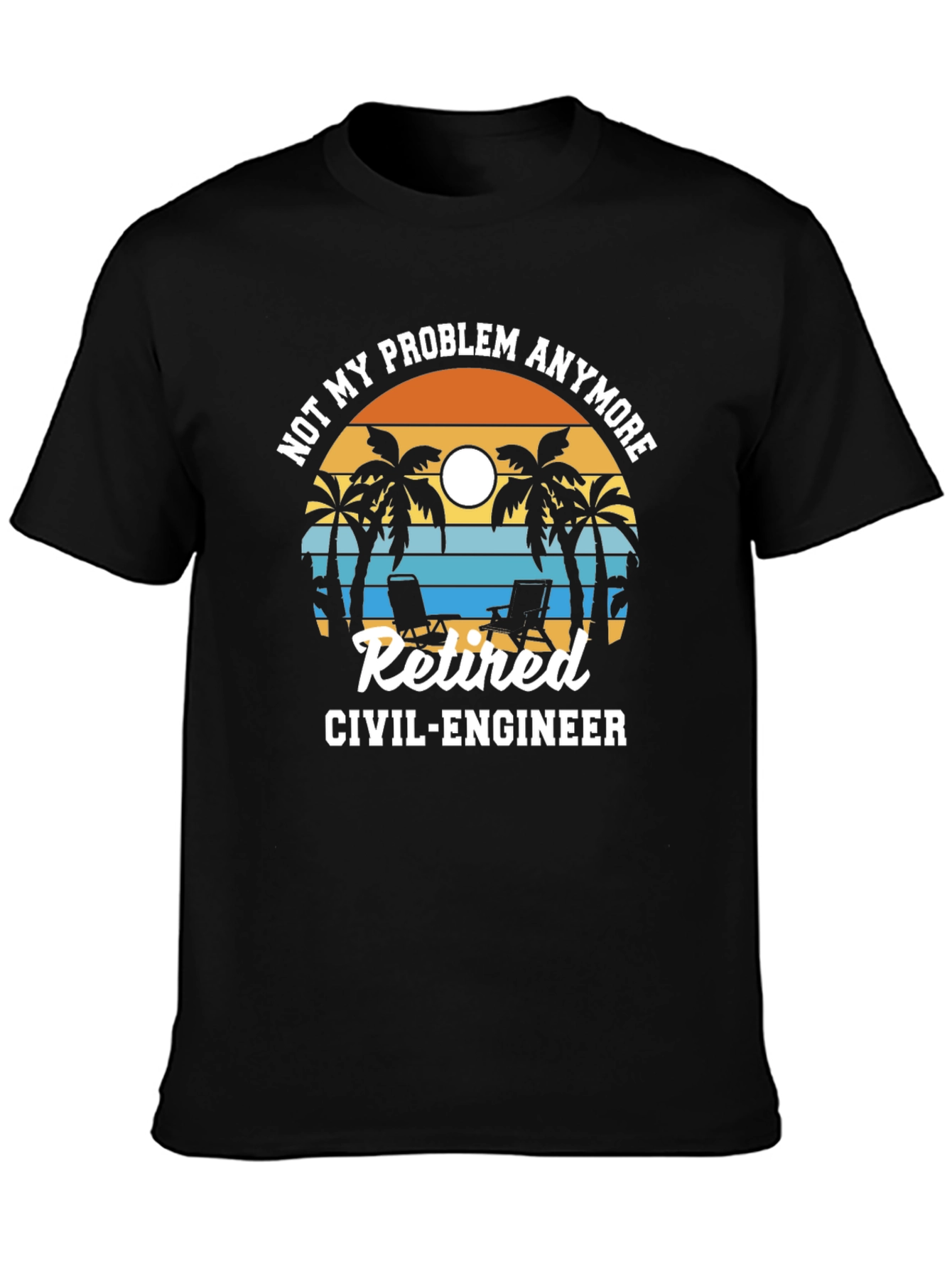 Retired Civil Engineer T-Shirt Palm Tree Design