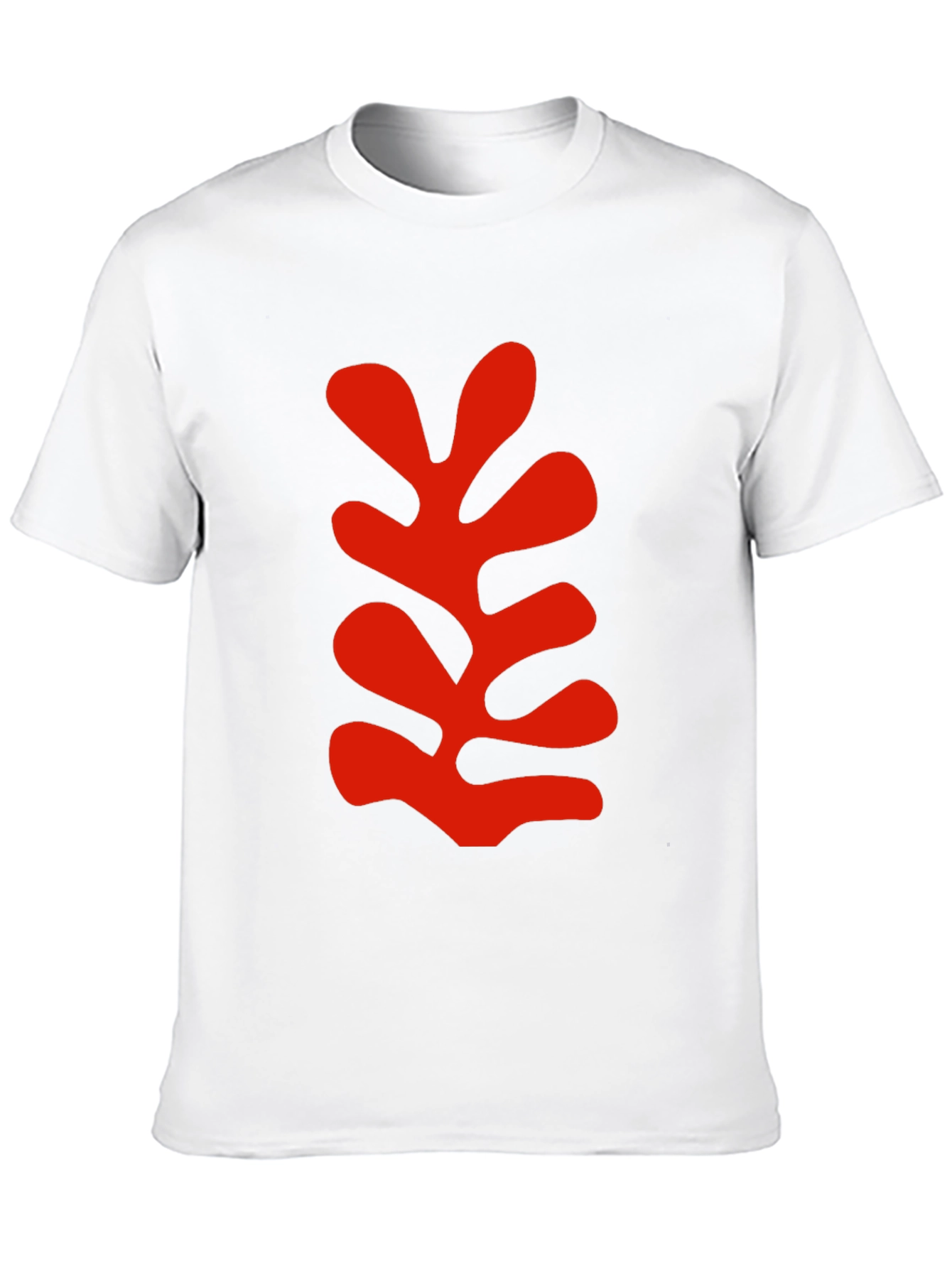 Modern Art Leaf Graphic Black T-Shirt