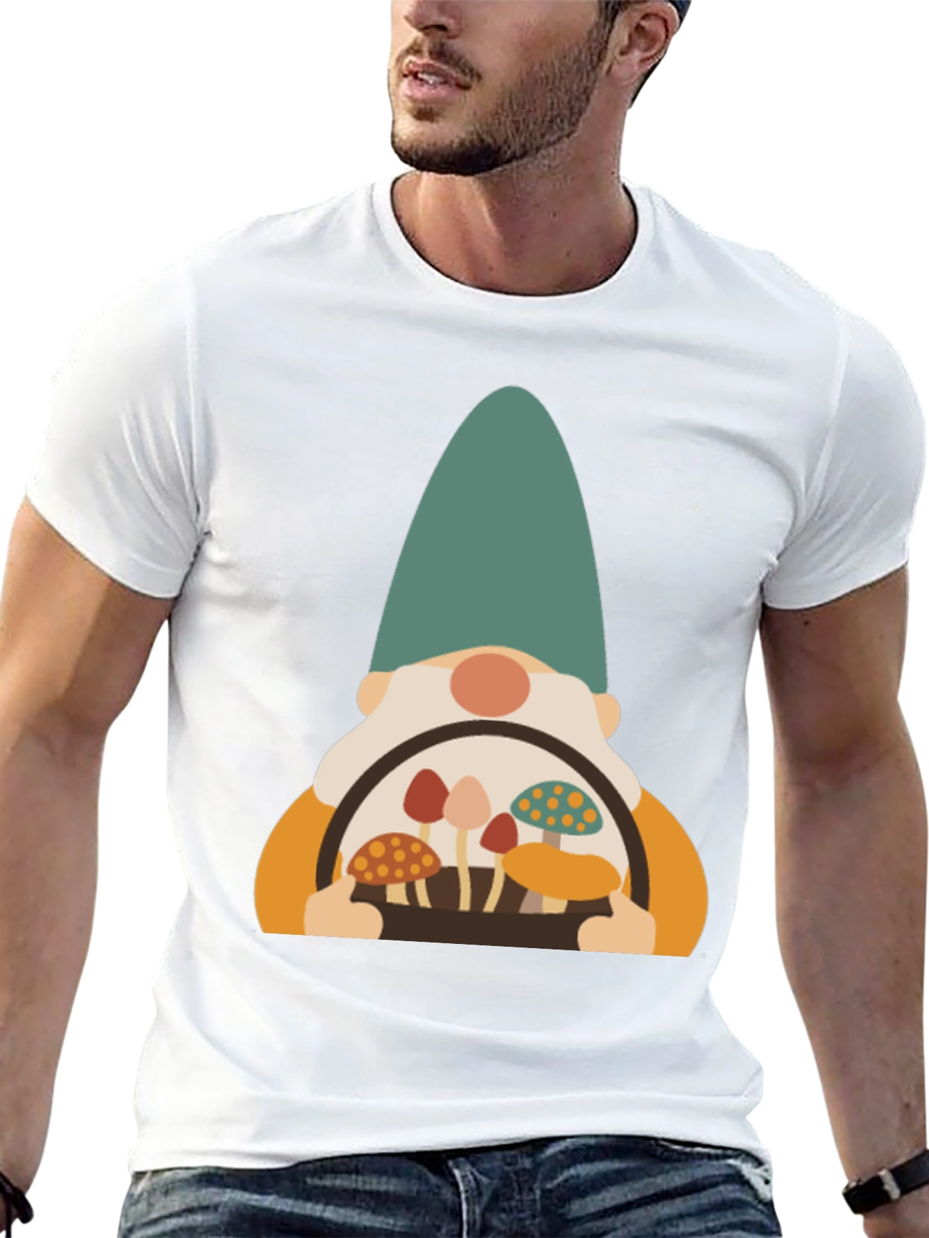 Mushroom Gnome Graphic Tee - Fun & Unique Design