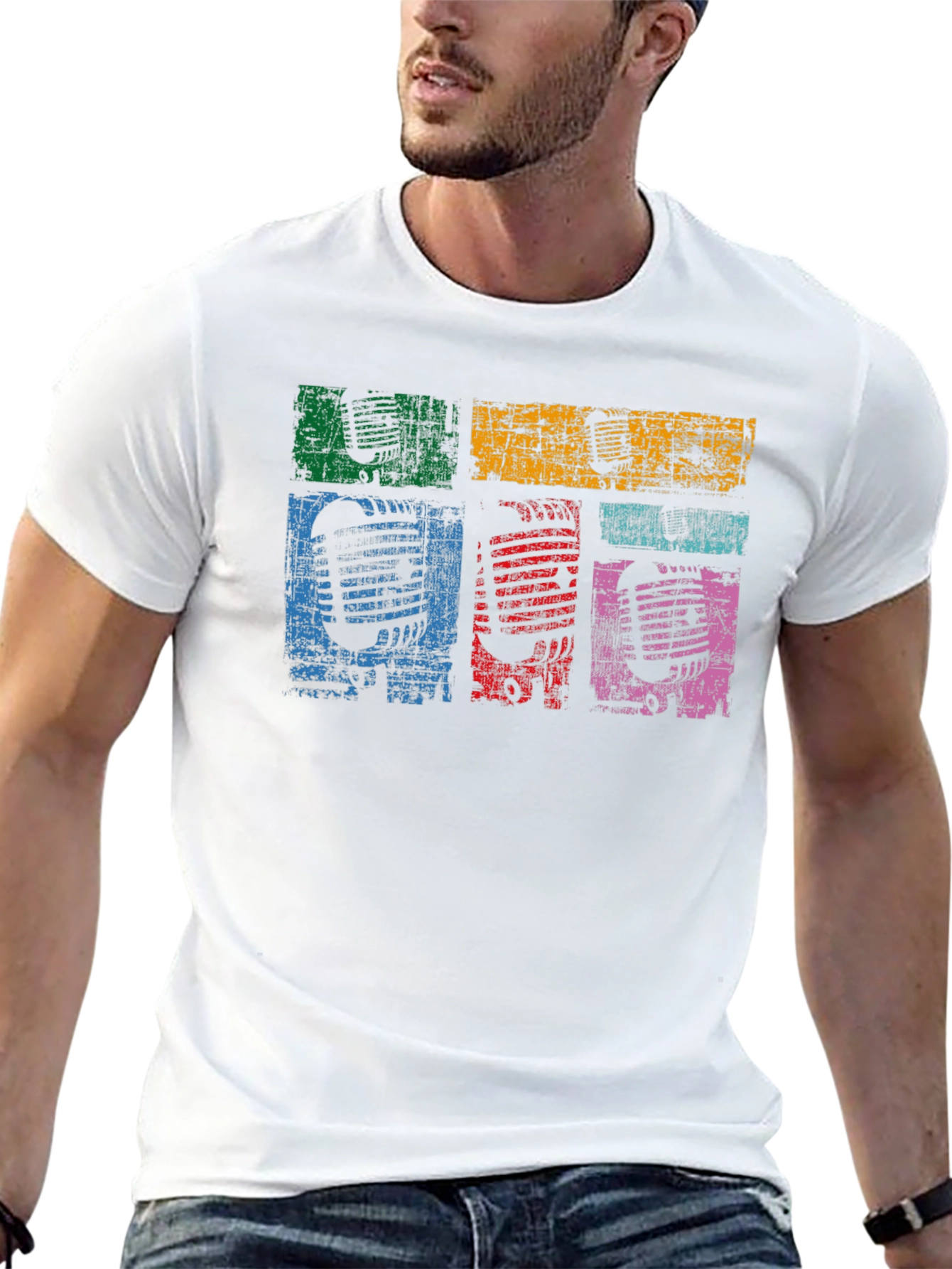 Retro Microphone Graphic T-Shirt