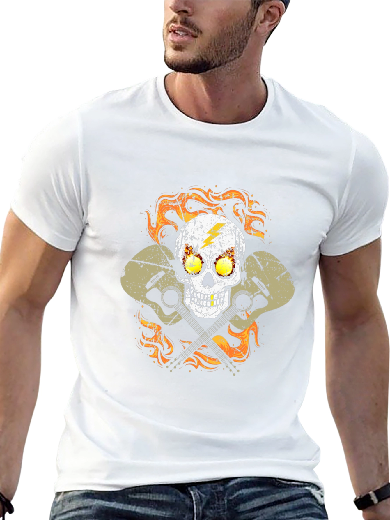 Skull & Guitars Graphic T-Shirt