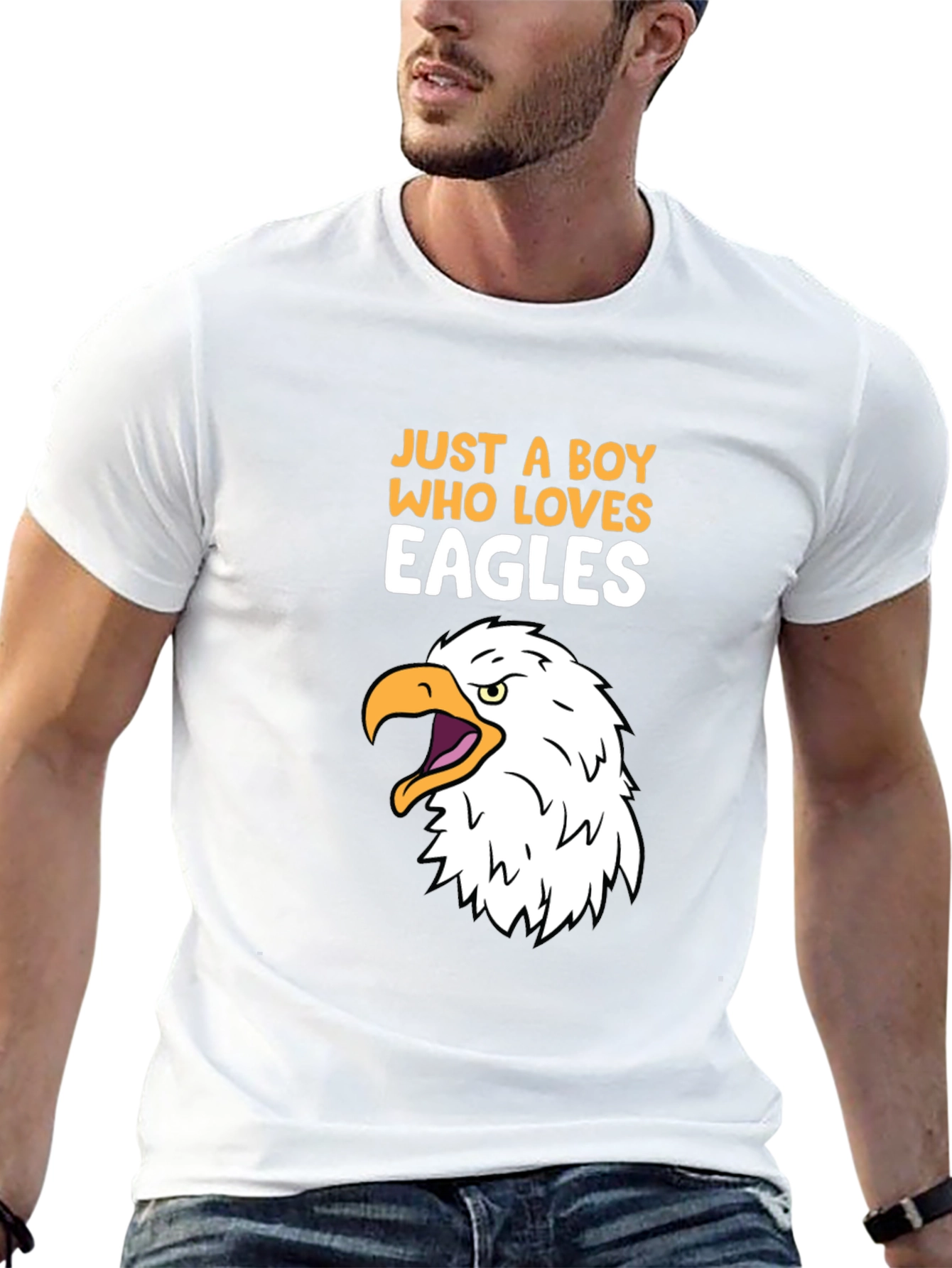 Just A Boy Who Loves Eagles Graphic Tee