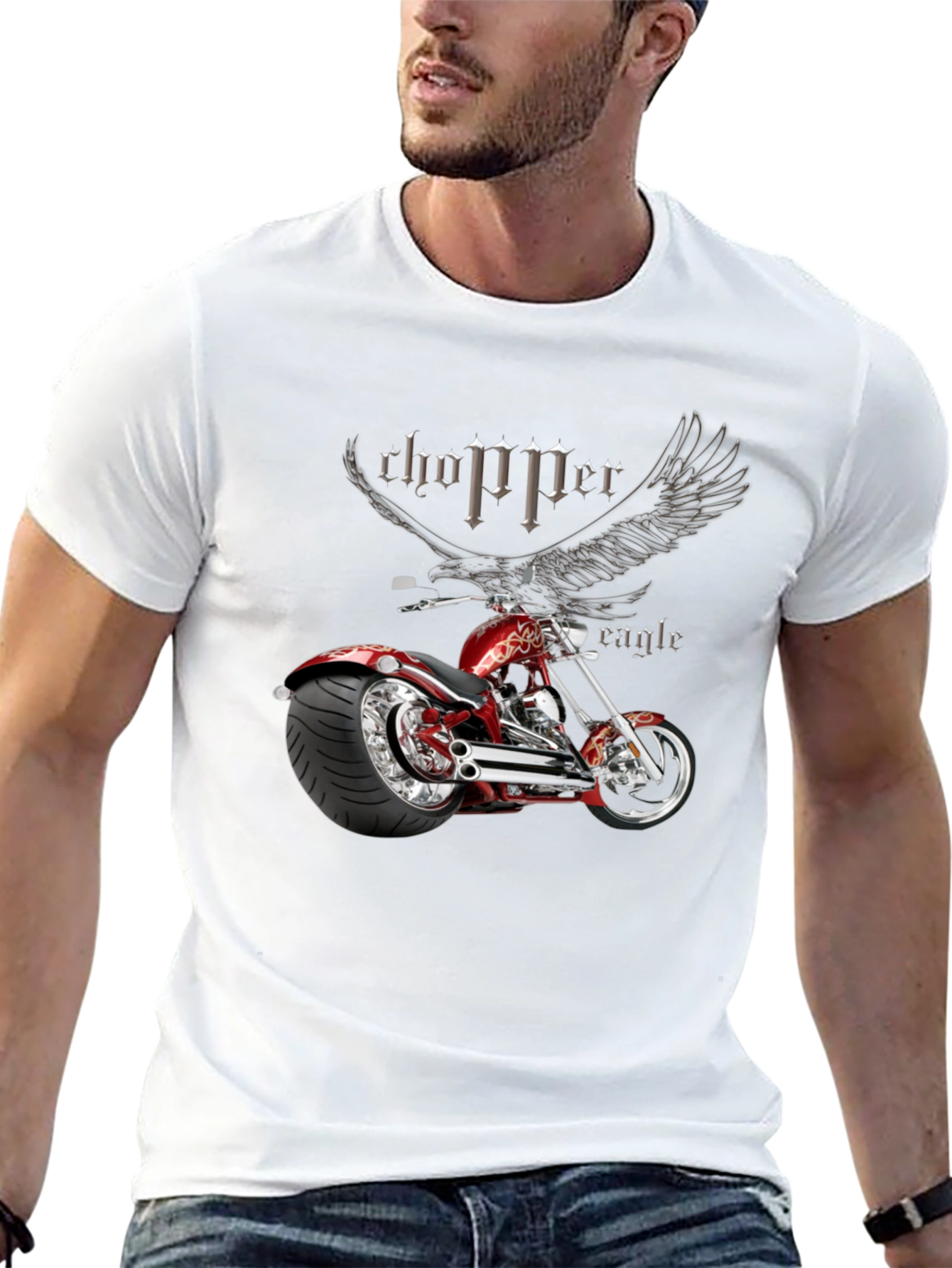 Chopper Eagle Graphic Black T-Shirt