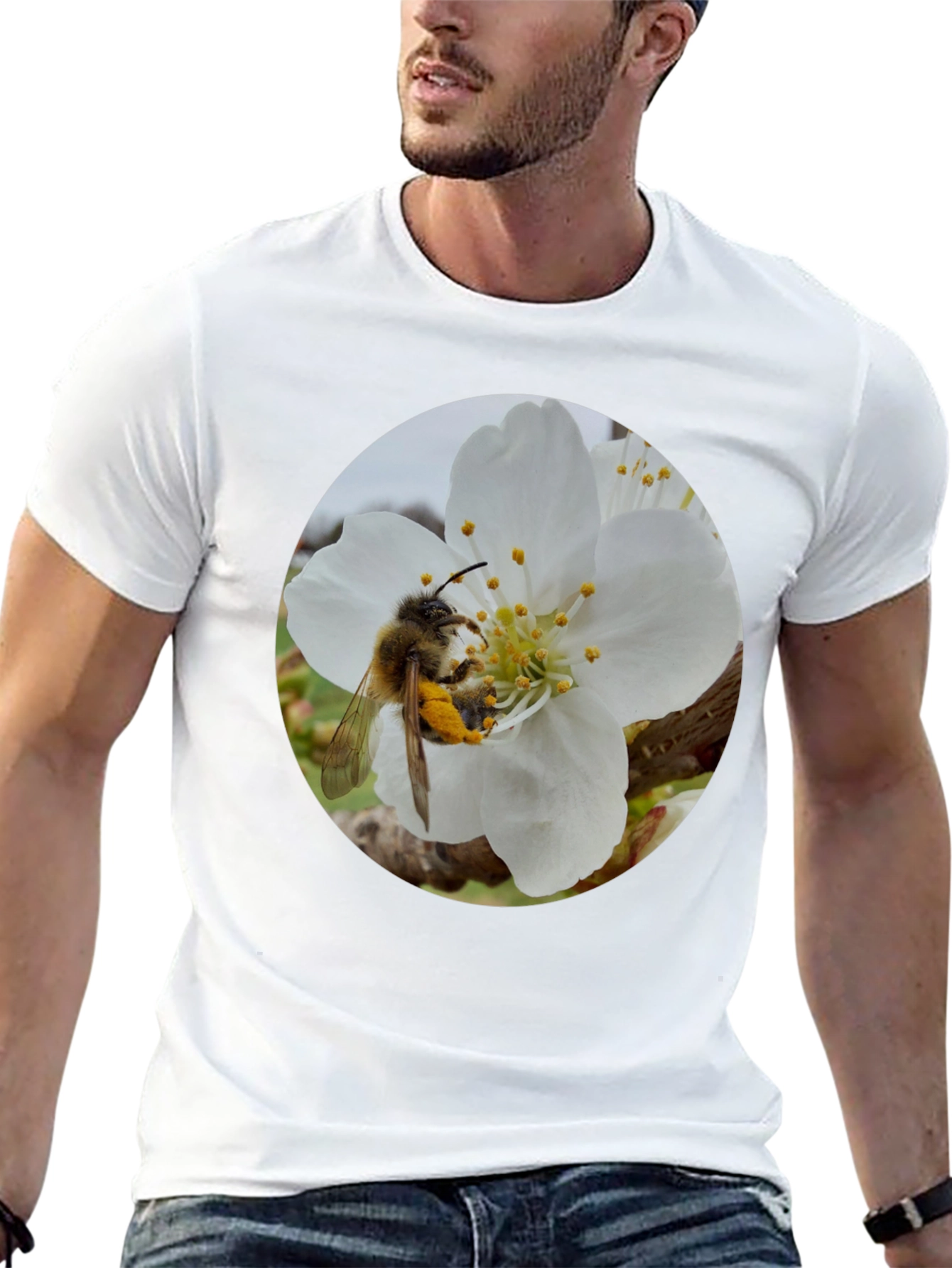 Bee on Blossom Black T-Shirt