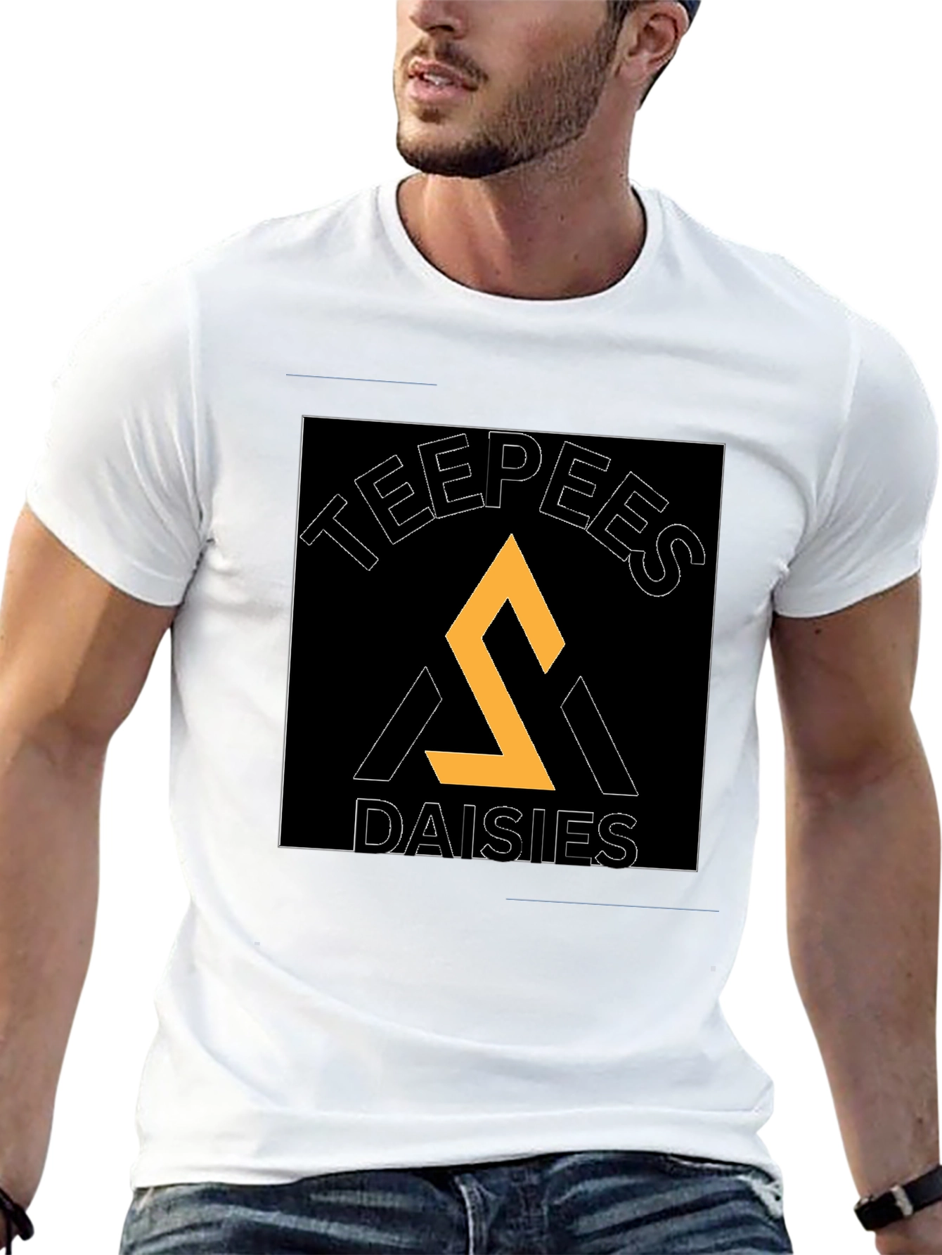 Teepees Daisies Black T-Shirt