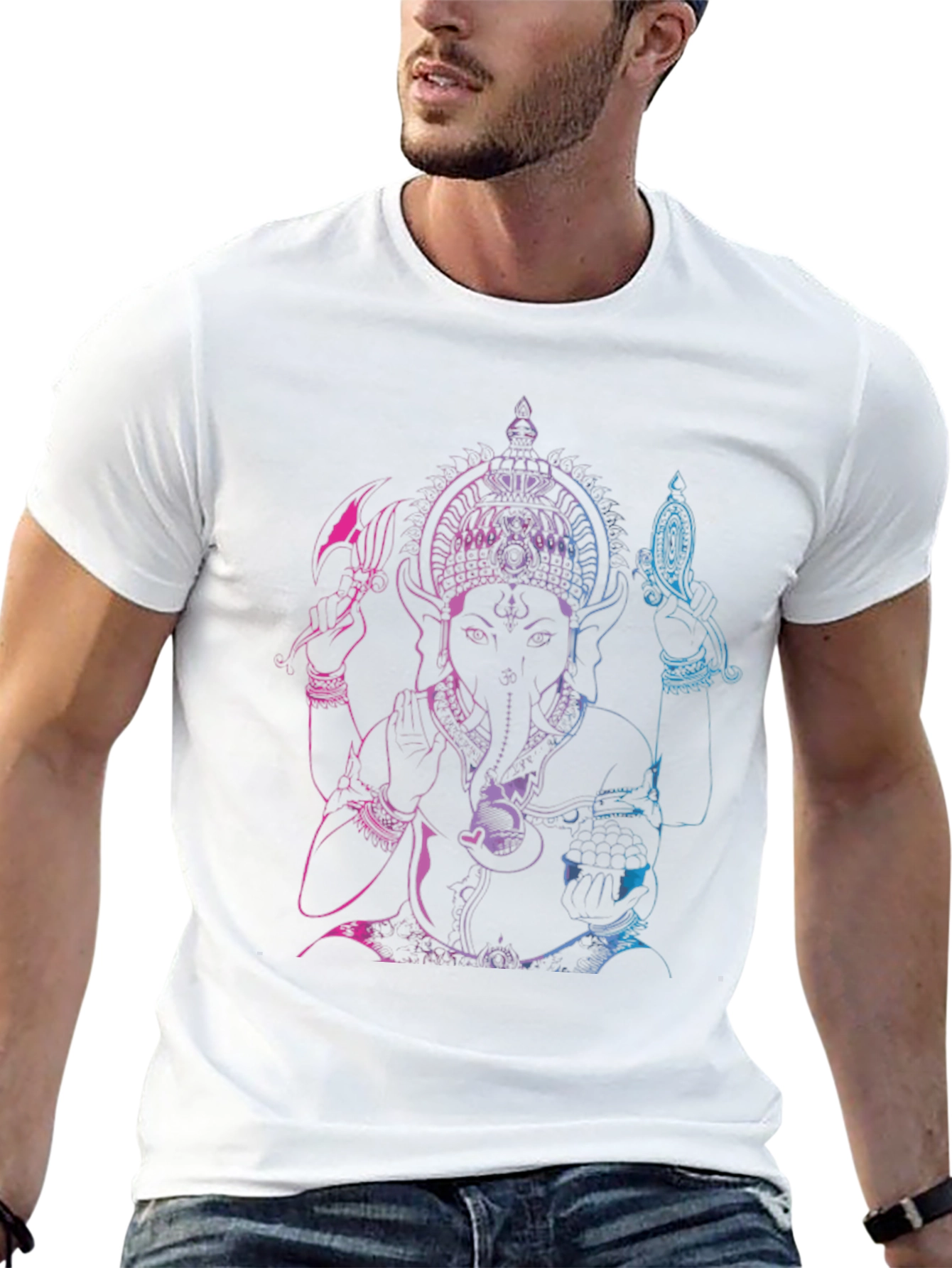 Ganesh Ombre Graphic Tee - Black