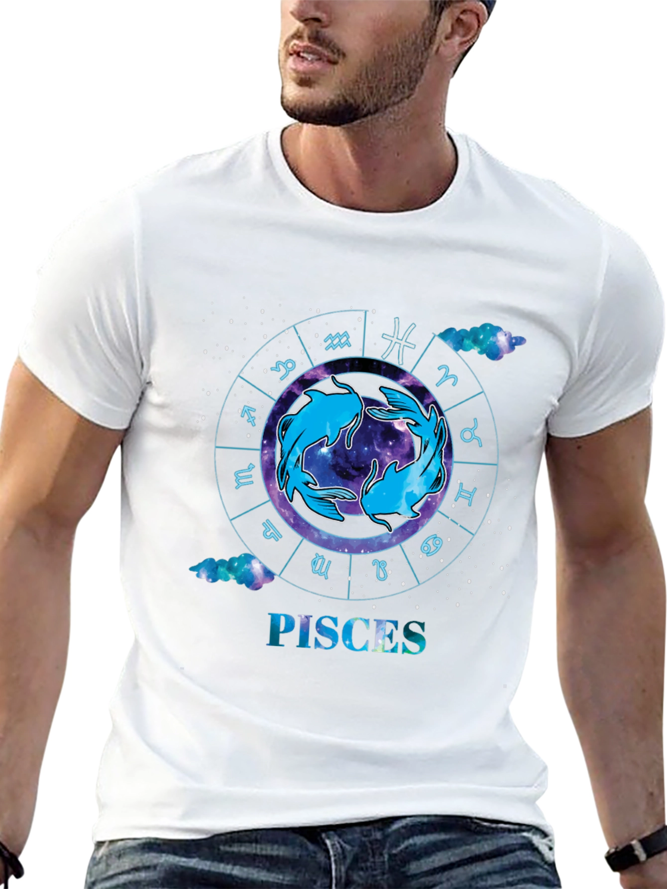 Pisces Zodiac Black T-Shirt