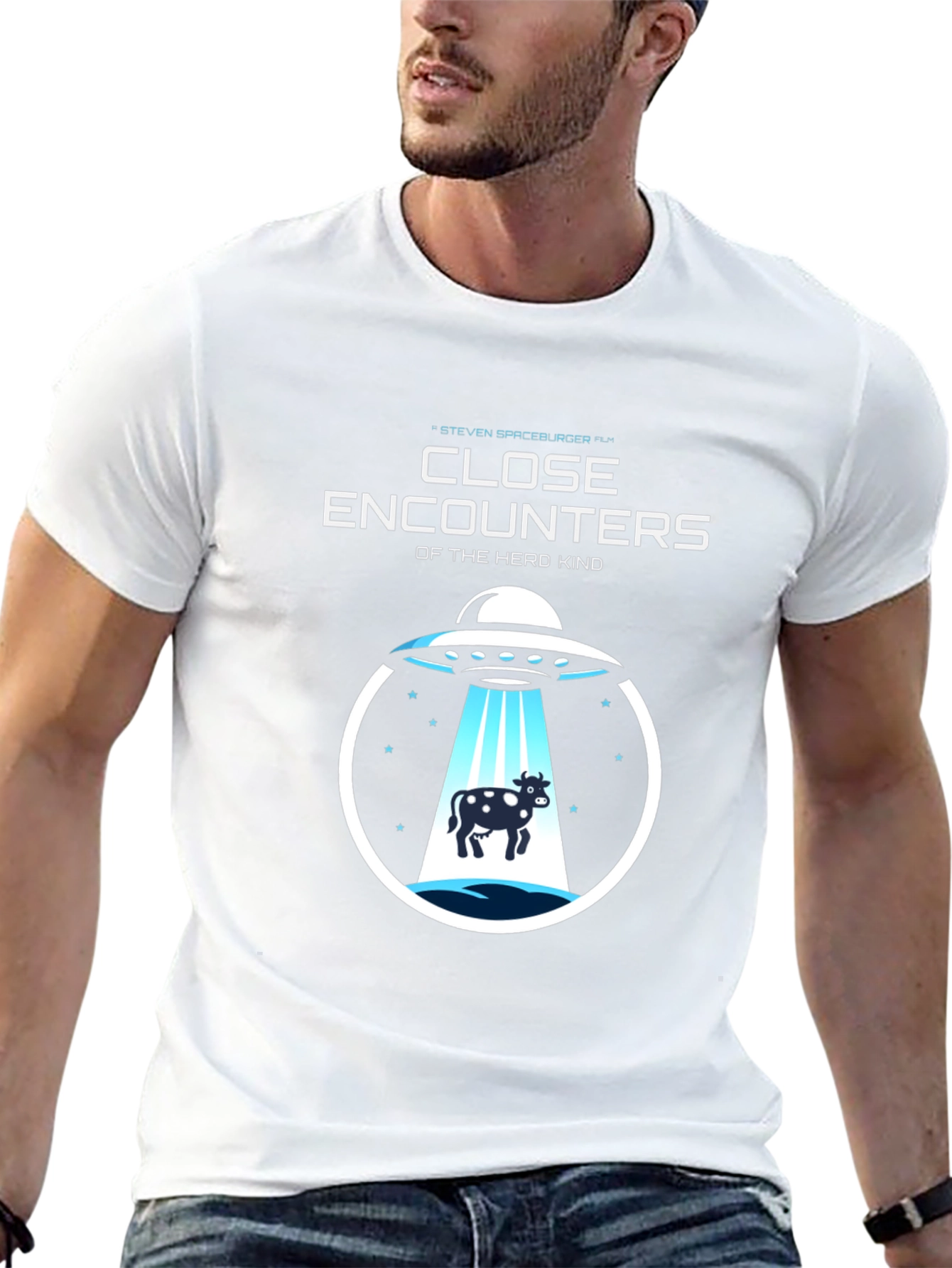 Close Encounters Herd Kind UFO Cow Abduction T-Shirt