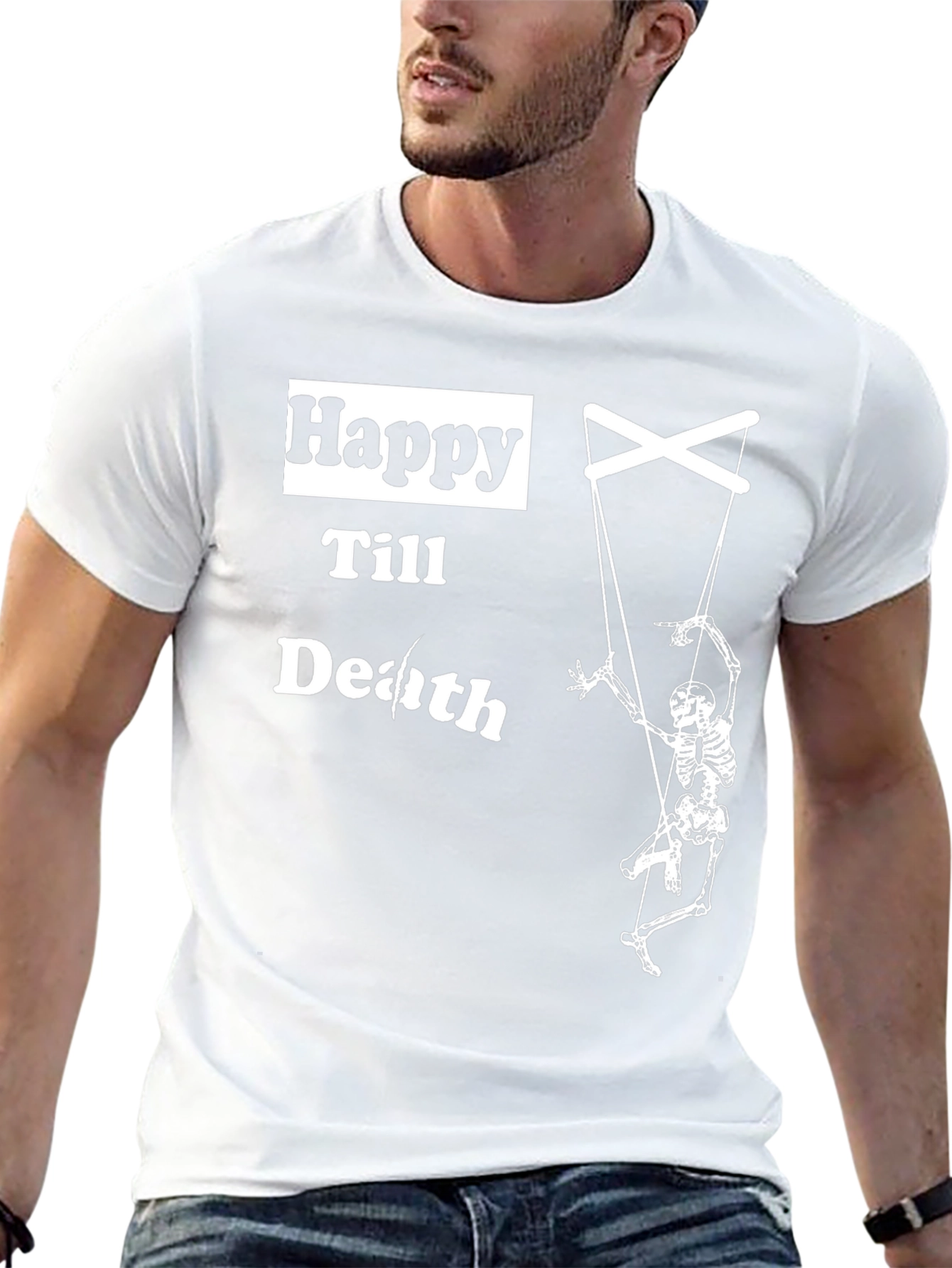 Happy Till Death Skeleton Puppet T-Shirt