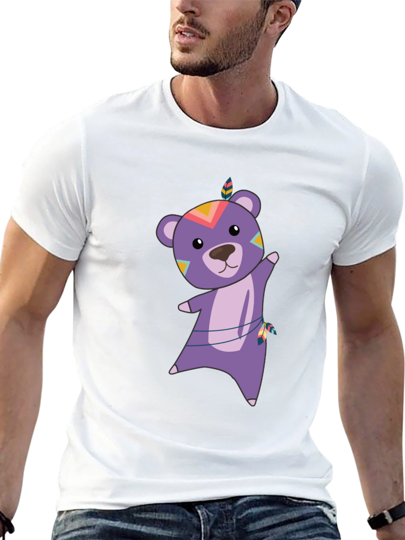 Bear Graphic Tee - Tribal Bear Shirt