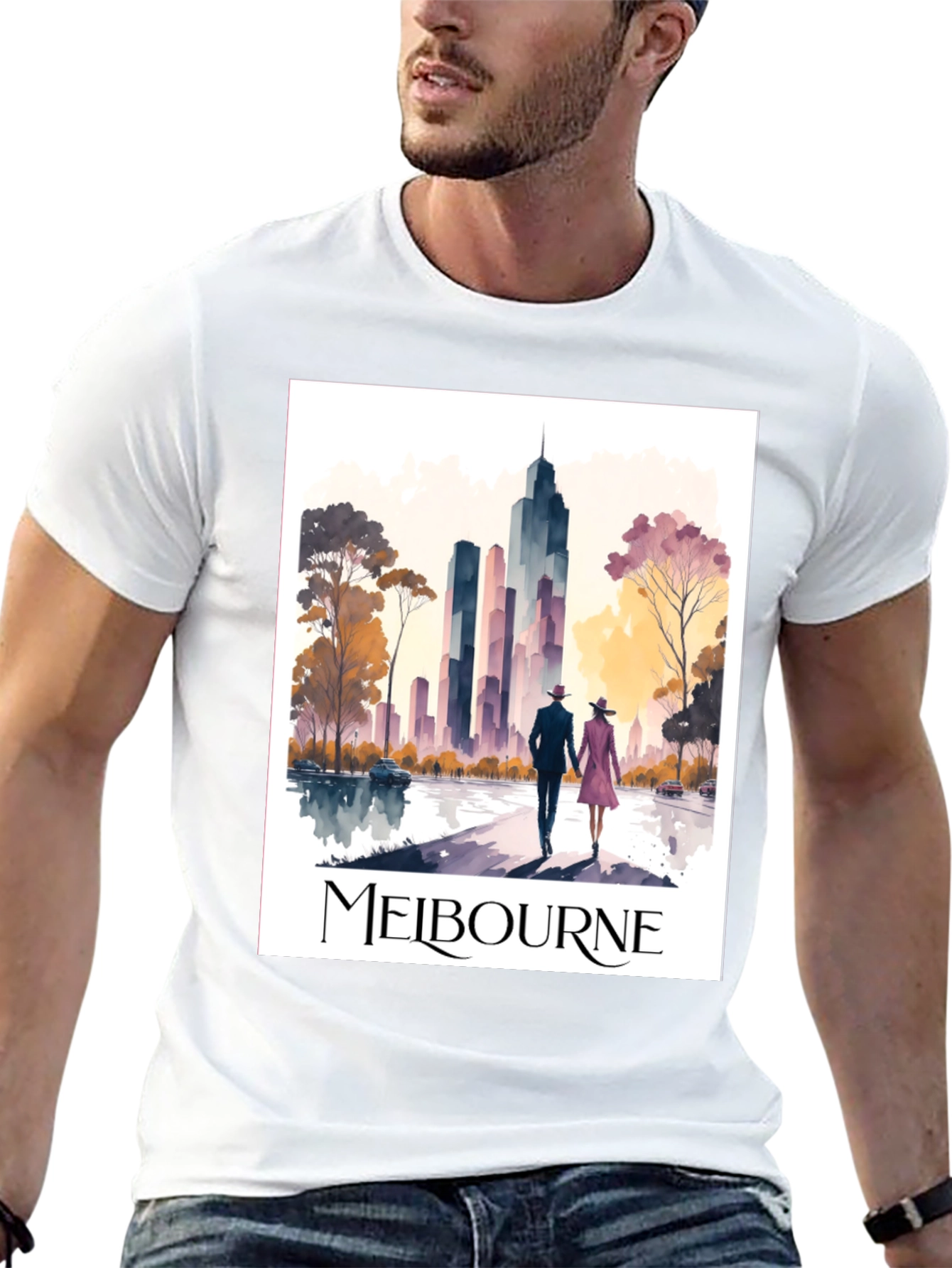Melbourne Skyline T-Shirt: Stylish Cityscape Tee