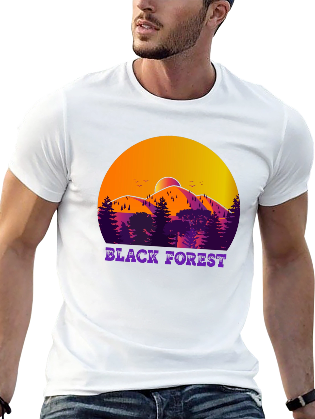 Black Forest T-Shirt - Mountain Scene Design