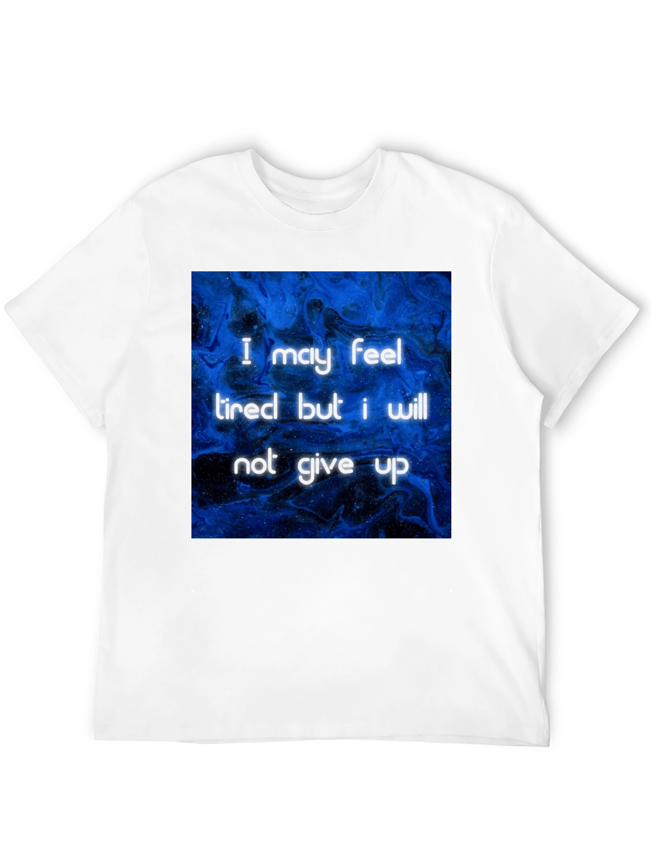 Inspirational Graphic Tee - Never Give Up Black T-Shirt