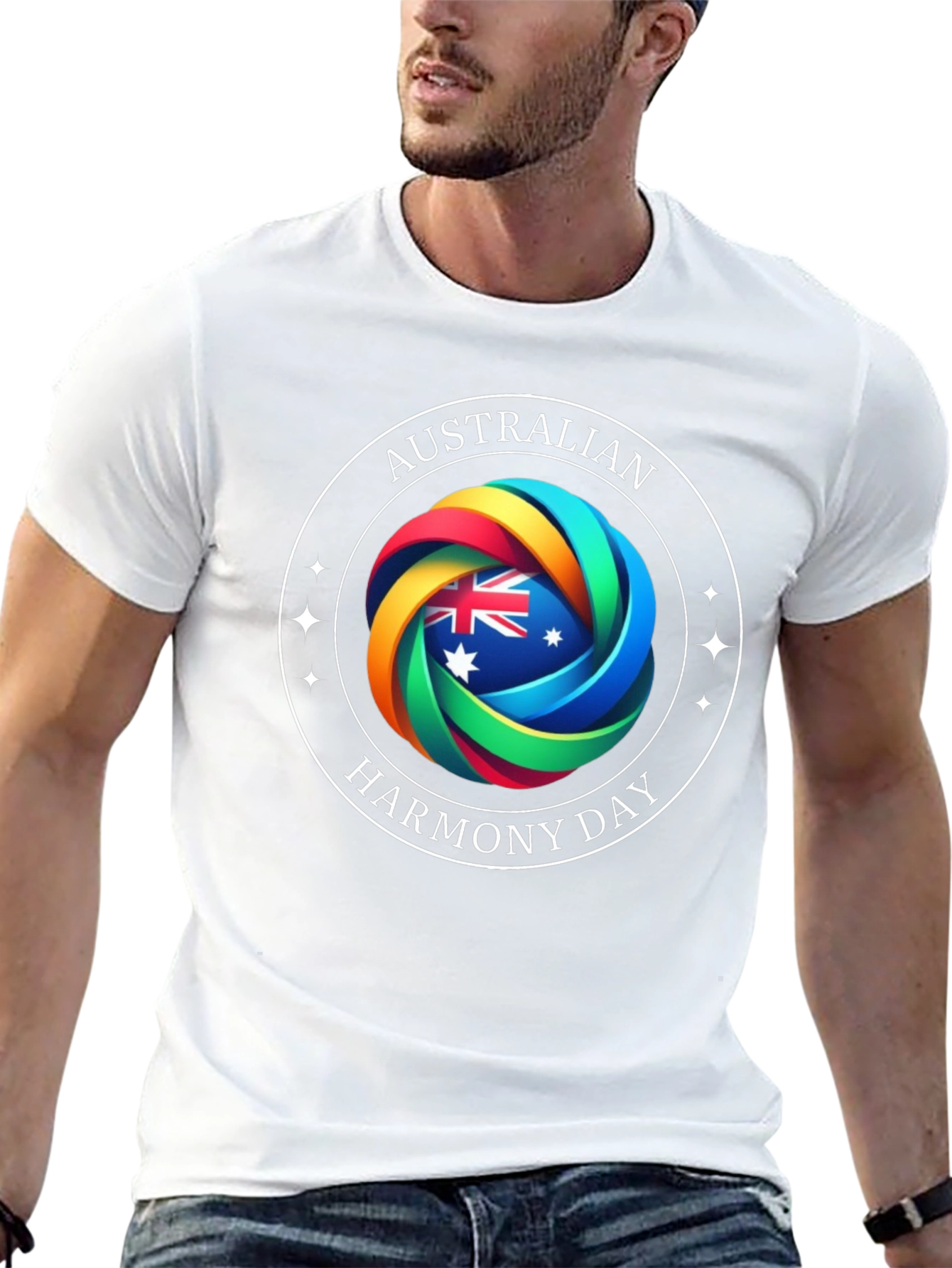 Australian Harmony Day Black T-Shirt