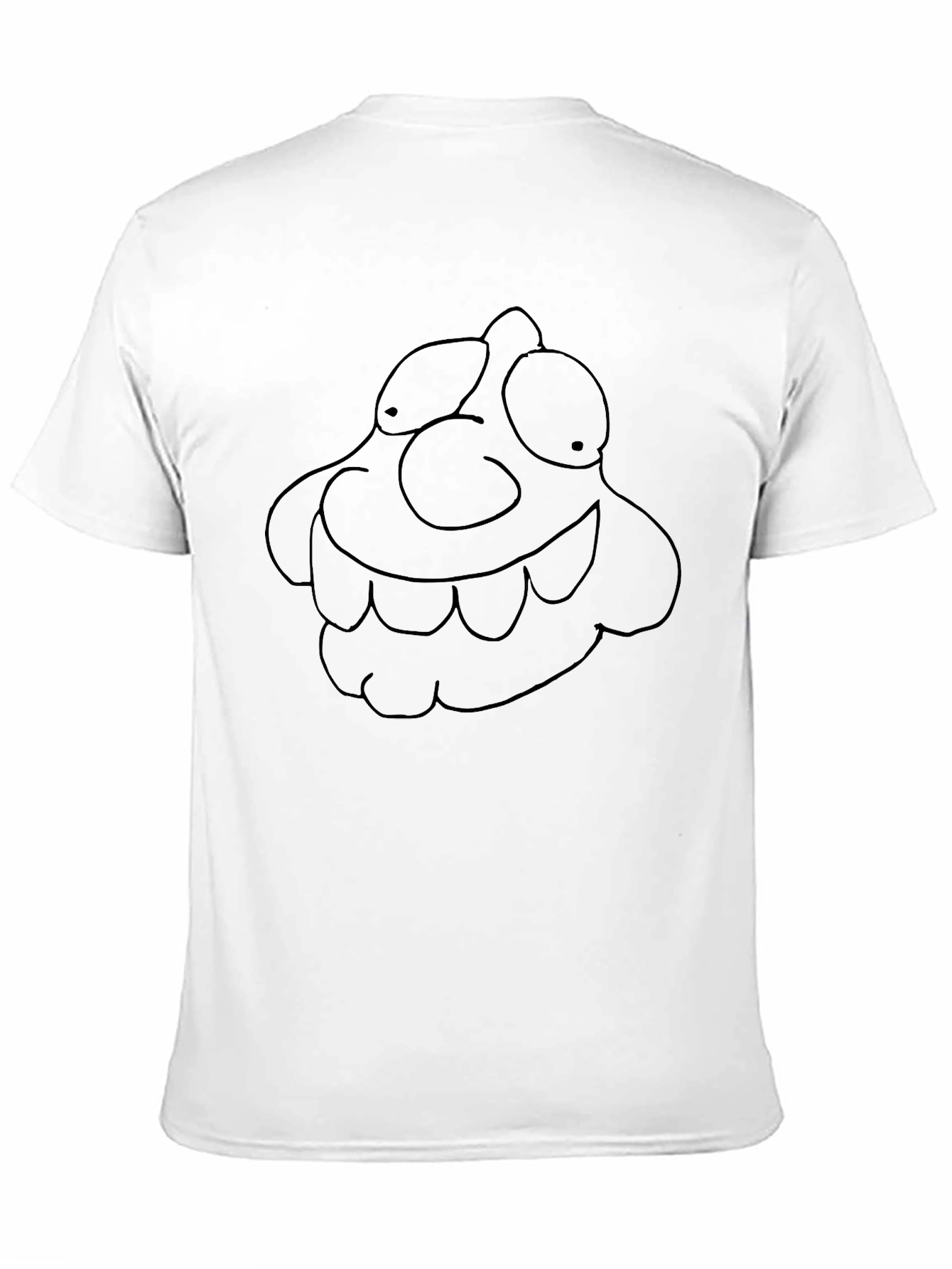 Cartoon Character Outline Black T-Shirt