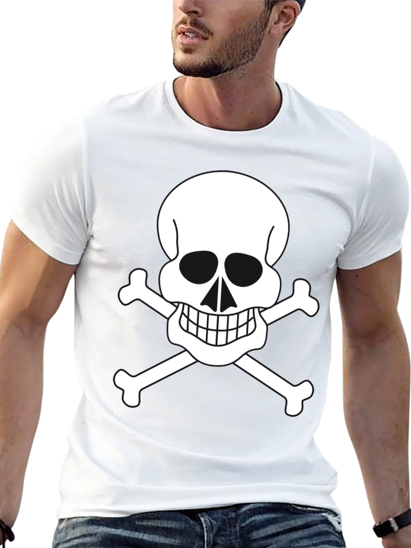 Skull & Crossbones Graphic Tee - Black