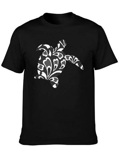 Sea Turtle Lace Print T-Shirt