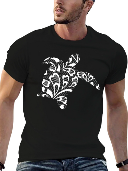 Sea Turtle Lace Print T-Shirt