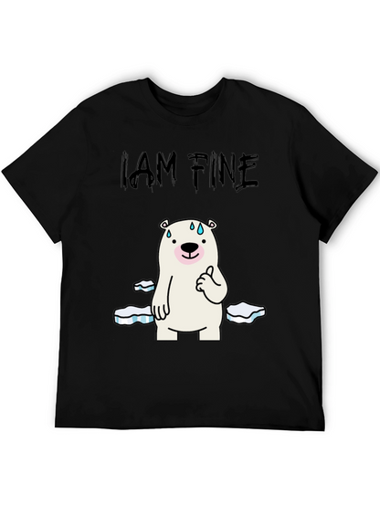 I Am Fine Polar Bear Graphic T-Shirt