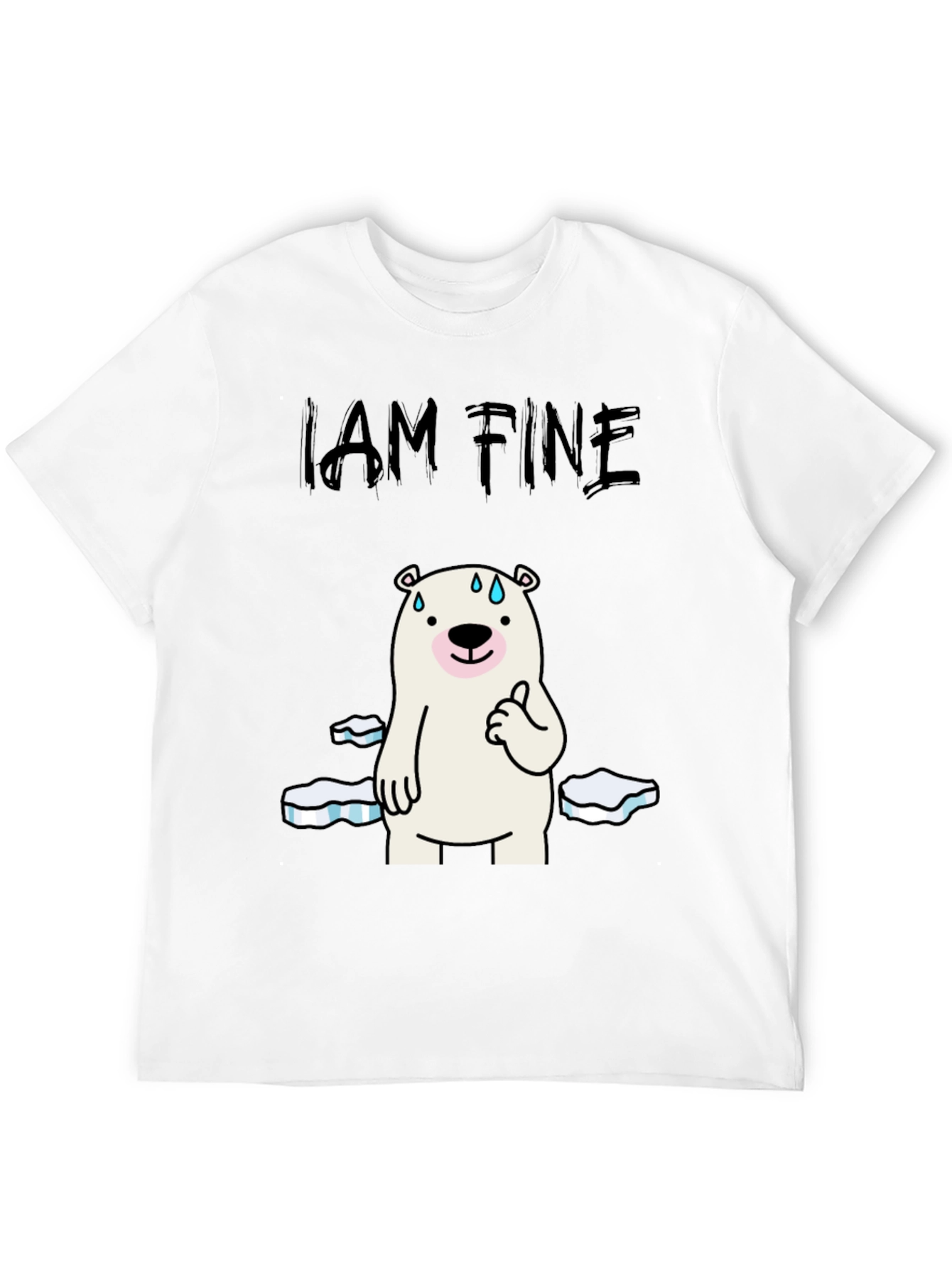 I Am Fine Polar Bear Graphic T-Shirt