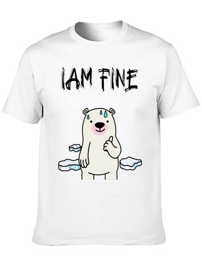 I Am Fine Polar Bear Graphic T-Shirt