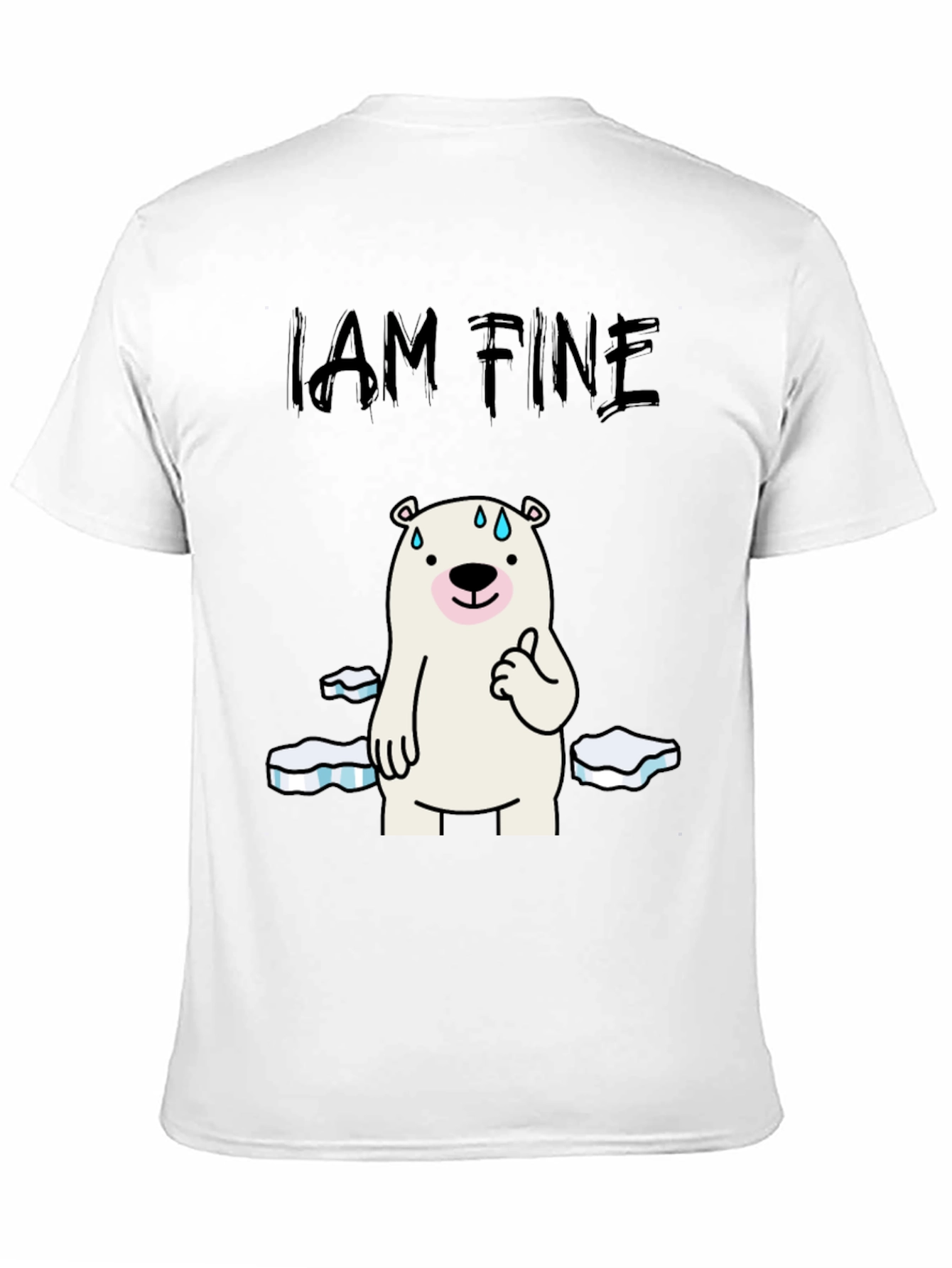 I Am Fine Polar Bear Graphic T-Shirt
