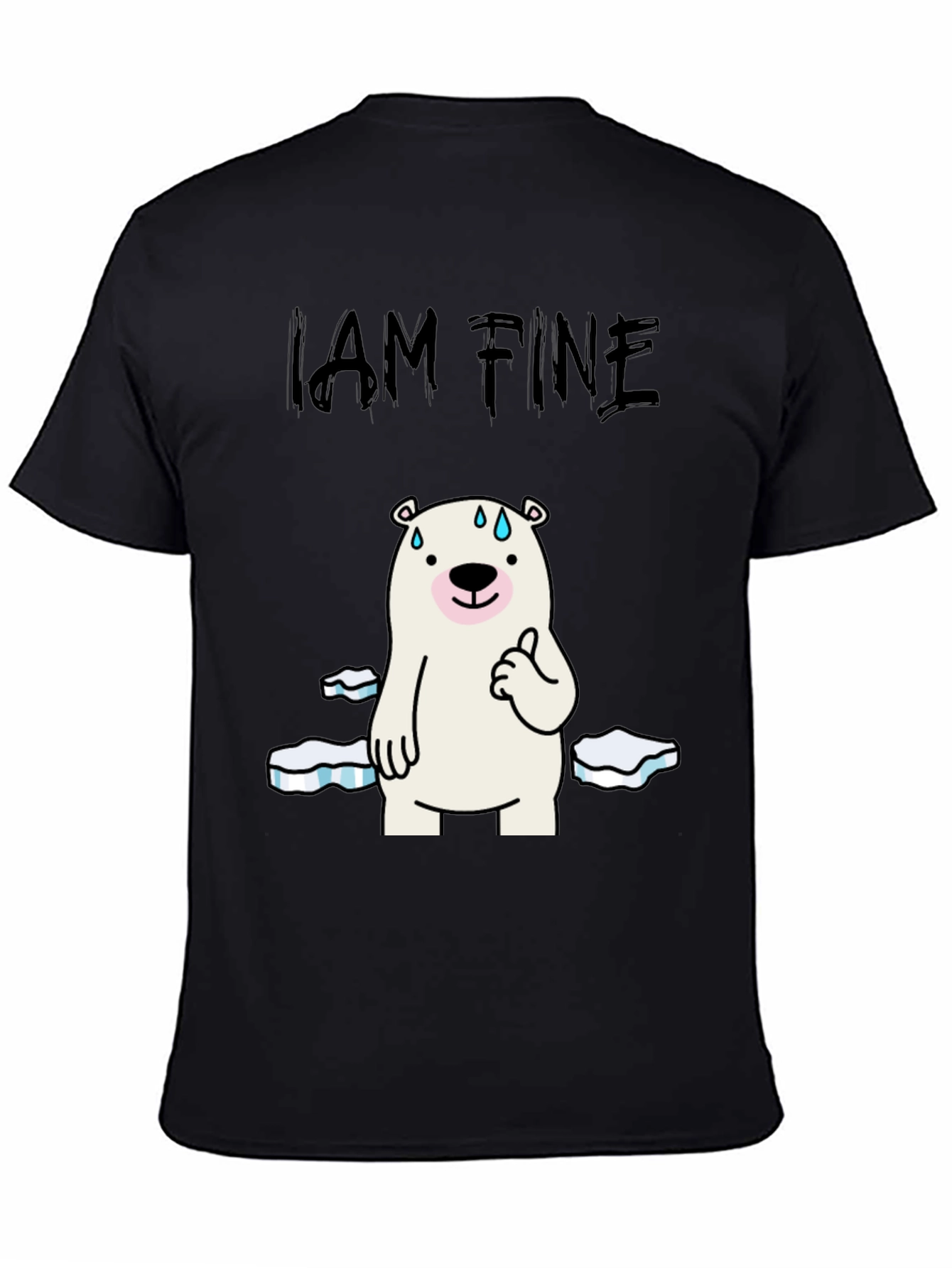 I Am Fine Polar Bear Graphic T-Shirt