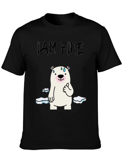 I Am Fine Polar Bear Graphic T-Shirt