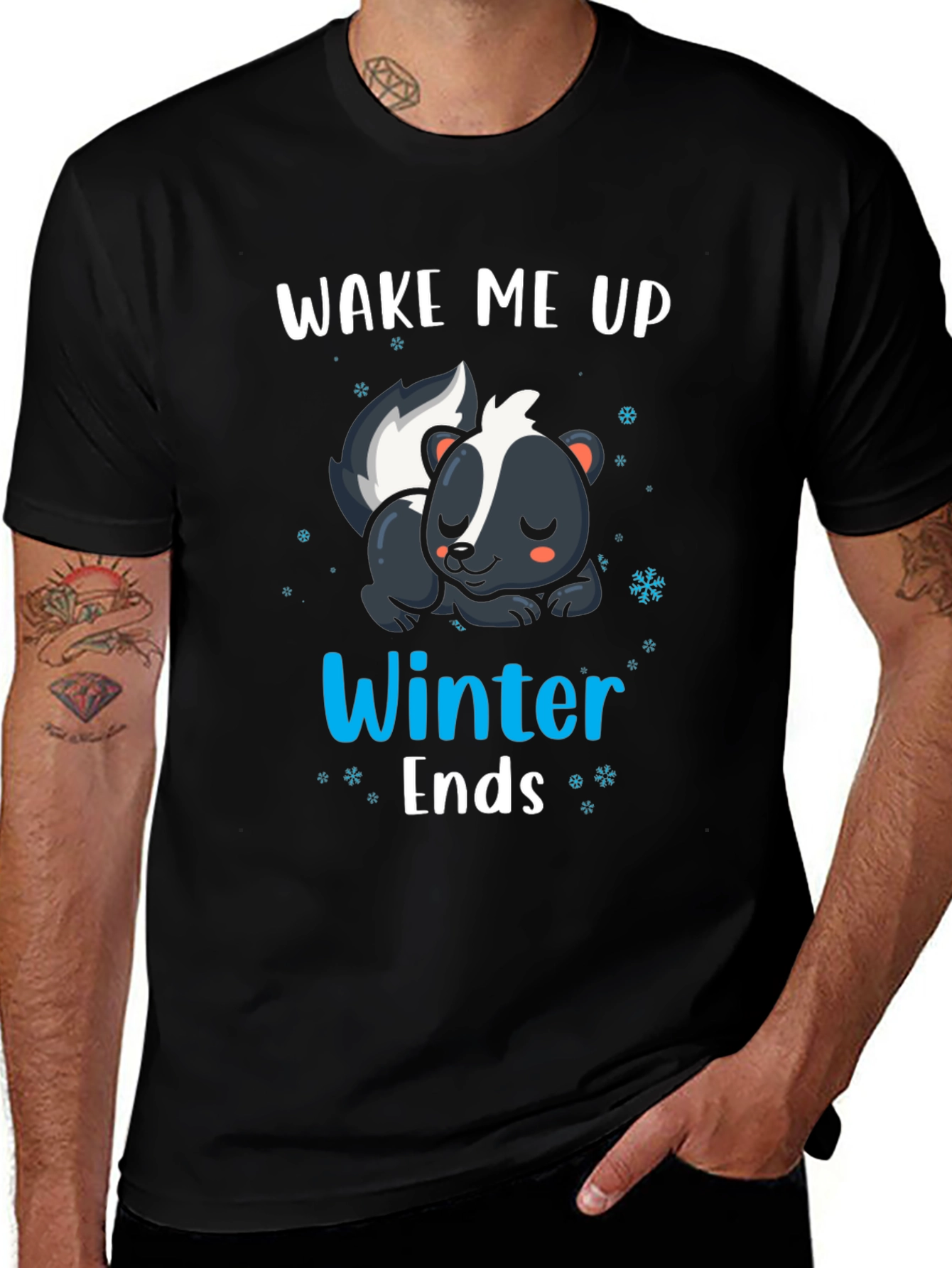 Wake Me Up When Winter Ends Skunk T-Shirt