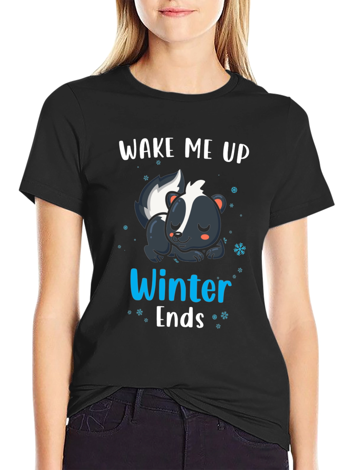 Wake Me Up When Winter Ends Skunk T-Shirt