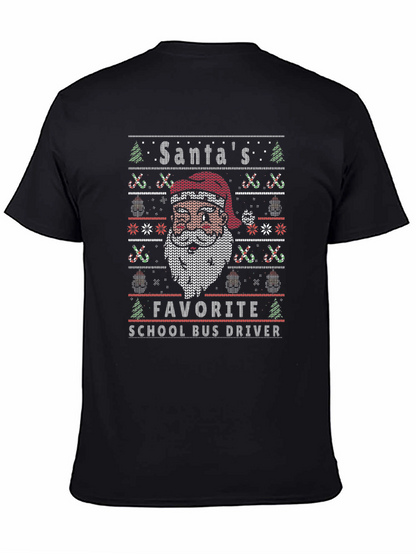 Santas Favorite School Bus Driver Ugly Christmas T-Shirt
