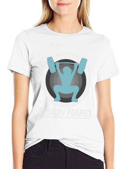 Train Hard Black Graphic Tee - Fitness Apparel