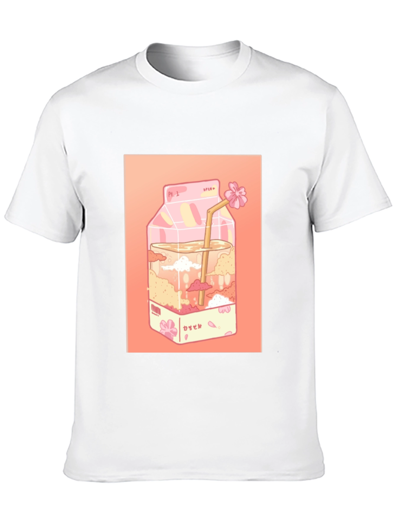 Kawaii Milk Carton Graphic Tee - Anime Aesthetic