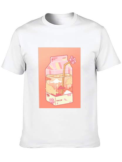 Kawaii Milk Carton Graphic Tee - Anime Aesthetic