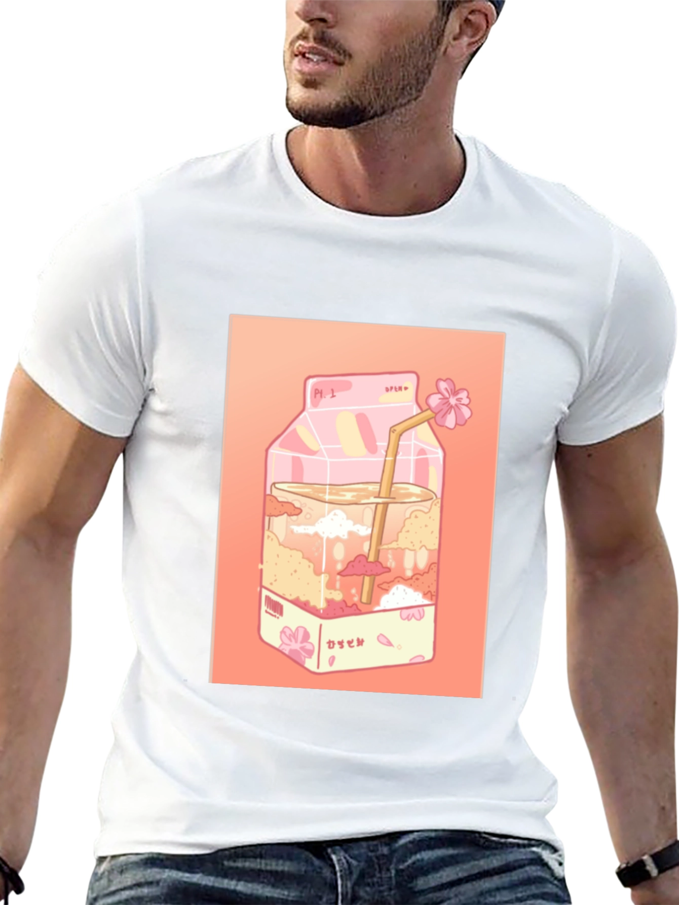 Kawaii Milk Carton Graphic Tee - Anime Aesthetic