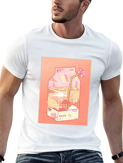 Kawaii Milk Carton Graphic Tee - Anime Aesthetic