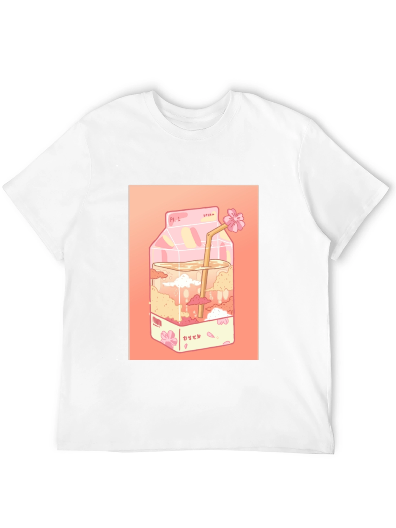 Kawaii Milk Carton Graphic Tee - Anime Aesthetic