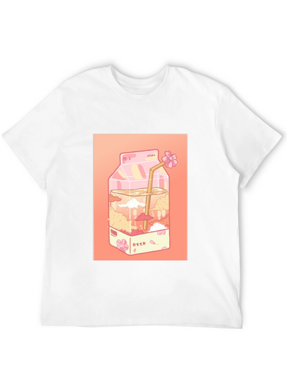 Kawaii Milk Carton Graphic Tee - Anime Aesthetic